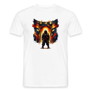Graffiti Ninja du Portail de Feu - T-shirt homme - blanc - Devant - AI Model Male 178 dark (178cm)