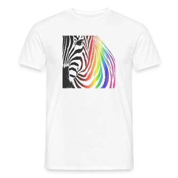 Rainbow Zebra - Männer T-Shirt - Weiß - Vorne - AI Model Male 178 dark (178cm)