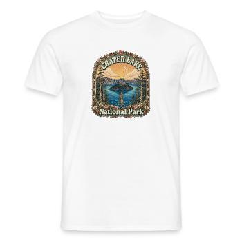Crater Lake National Park USA Oregon Vintage - Men's T-Shirt - white - Front - AI Model Male 178 dark (178cm)