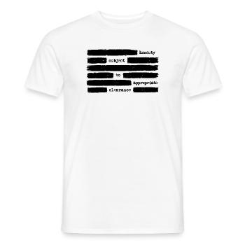 Honnêteté sujette à une approbation appropriée - T-shirt homme - blanc - Devant - AI Model Male 178 dark (178cm)