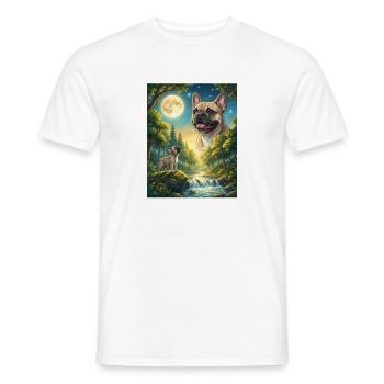 Howling to the Moon Hund Französische Bulldogge - Männer T-Shirt - Weiß - Vorne - AI Model Male 178 dark (178cm)