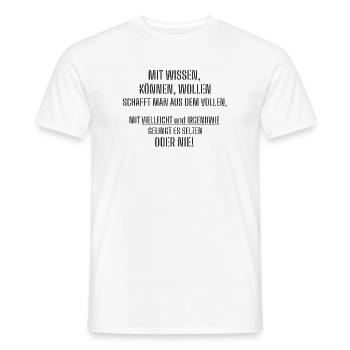 Mit_Wissen - Männer T-Shirt - Weiß - Vorne - AI Model Male 178 dark (178cm)