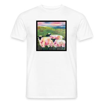 moutons sur la digue noire - T-shirt homme - blanc - Devant - AI Model Male 178 dark (178cm)