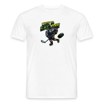 Chaos de hockey sur les requins : Sympa de te manger - T-shirt homme - blanc - Devant - AI Model Male 178 dark (178cm)
