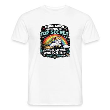  Meine Tauch Technik Ist Top Secret Nichtmal Ich - Männer T-Shirt - Weiß - Vorne - AI Model Male 178 dark (178cm)