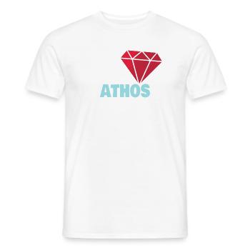 Athos als Diamant - Männer T-Shirt - Weiß - Vorne - AI Model Male 178 dark (178cm)