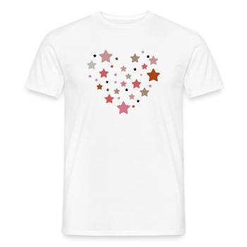 Cœur Étoile | Motif de cœur en étoile pastel - T-shirt homme - blanc - Devant - AI Model Male 178 dark (178cm)