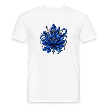 Ornement de pierre précieuse de lotus azur - T-shirt homme - blanc - Devant - AI Model Male 178 dark (178cm)