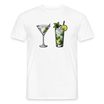 Cocktail Kollektion: Martini & Mojito - Männer T-Shirt - Weiß - Vorne - AI Model Male 178 dark (178cm)