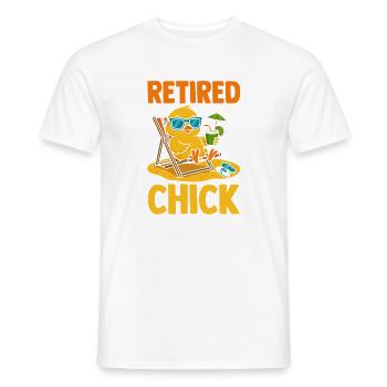 Agriculteur à la retraite Coq Retraité Volaille Poulet - T-shirt homme - blanc - Devant - AI Model Male 178 dark (178cm)