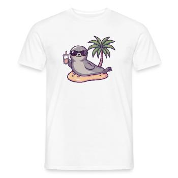 Vacances d’été de Seal - T-shirt homme - blanc - Devant - AI Model Male 178 dark (178cm)