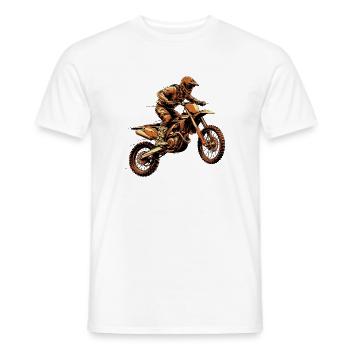 Motocross Racing dans le désert - T-shirt homme - blanc - Devant - AI Model Male 178 dark (178cm)