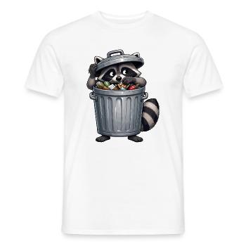 Waschbär im Abfalleimer: Recyclingheld - Männer T-Shirt - Weiß - Vorne - AI Model Male 178 dark (178cm)
