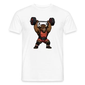 Conception d’impression Taurus Power Strongman - T-shirt homme - blanc - Devant - AI Model Male 178 dark (178cm)