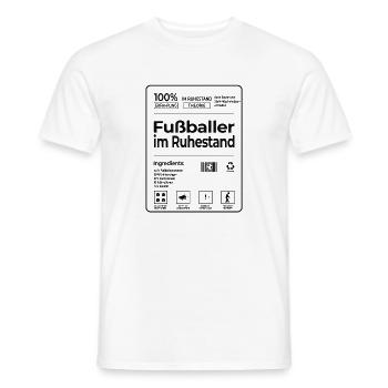 Fußballer im Ruhestand – Lustiges Rentner Design - Männer T-Shirt - Weiß - Vorne - AI Model Male 178 dark (178cm)