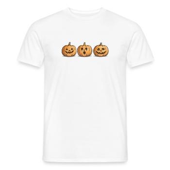 Dreifache Kürbis-Jack-o'-Lanterns - Männer T-Shirt - Weiß - Vorne - AI Model Male 178 dark (178cm)