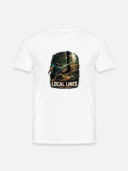 Park Course Regular Disc Golf, lokale Linien - Männer T-Shirt - Weiß