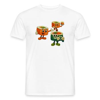 Happy sushi crew - T-shirt homme - blanc - Devant - AI Model Male 178 dark (178cm)
