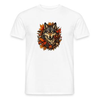 Wilde Herbstpfote im Herbstwald - Männer T-Shirt - Weiß - Vorne - AI Model Male 178 dark (178cm)