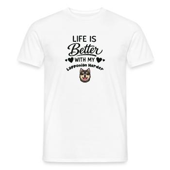  Das Leben Ist Besser Mit Meinem Lappländischer - Männer T-Shirt - Weiß - Vorne - AI Model Male 178 dark (178cm)