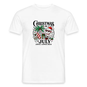 Noël en juillet Vacances d’été du Père Noël - T-shirt homme - blanc - Devant - AI Model Male 178 dark (178cm)