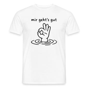 Mir geht's gut - Hand Ok Zeichen - Männer T-Shirt - Weiß - Vorne - AI Model Male 178 dark (178cm)