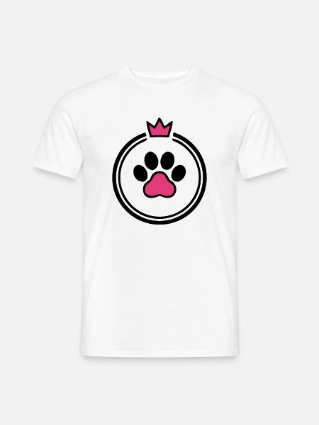 Hundepfote Krone Herz Knochen Hundemama - Männer T-Shirt - Weiß