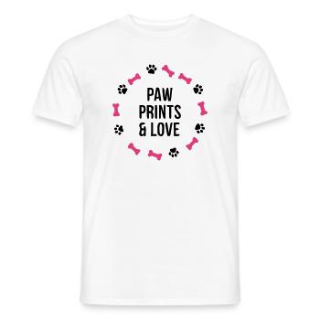 Empreinte de patte Love Dog Bone Dog Maman - T-shirt homme - blanc - Devant - AI Model Male 178 dark (178cm)