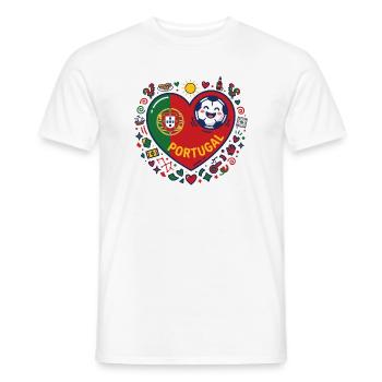 Portugal Herz Fußball Flair - Männer T-Shirt - Weiß - Vorne - AI Model Male 178 dark (178cm)