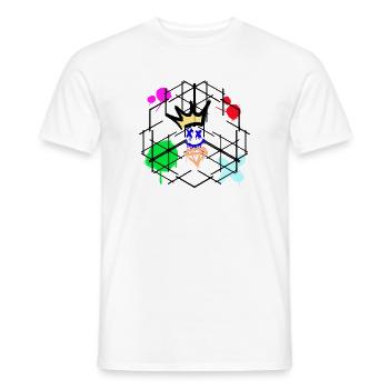 Neon Graffiti Crown - Men's T-Shirt - white - Front - AI Model Male 178 dark (178cm)