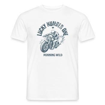 Lucky Number One Running Out - Graphique Freedom - T-shirt homme - blanc - Devant - AI Model Male 178 dark (178cm)