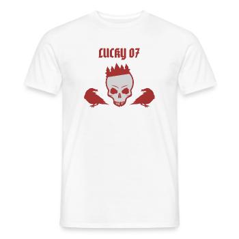 Lucky 07 Road Legend – Vintage Outlaw Design - T-shirt homme - blanc - Devant - AI Model Male 178 dark (178cm)