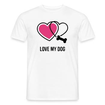 Meilleur ami, amour des chiens, maman de chien, promenade - T-shirt homme - blanc - Devant - AI Model Male 178 dark (178cm)