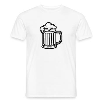 Chope de bière - T-shirt homme - blanc - Devant - AI Model Male 178 dark (178cm)
