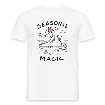Dead Unicorn: Saisonale Magie am Strand - Männer T-Shirt - Weiß - Vorne - AI Model Male 178 dark (178cm)
