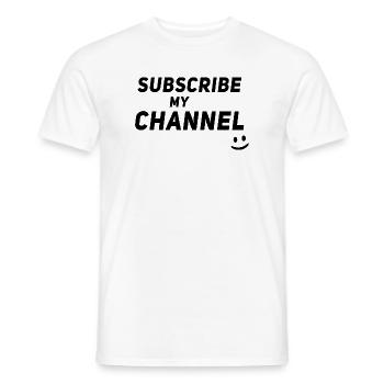 Influencer Content Creator - Subscribe my Channel - Männer T-Shirt - Weiß - Vorne - AI Model Male 178 dark (178cm)