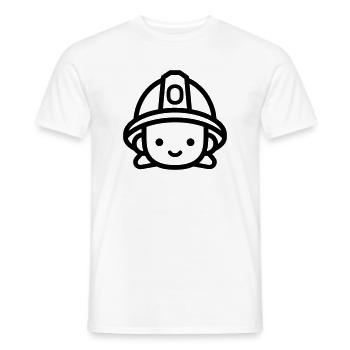 pompier - T-shirt homme - blanc - Devant - AI Model Male 178 dark (178cm)