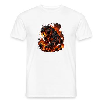 Säbelzahntiger Lava Krieger - Männer T-Shirt - Weiß - Vorne - AI Model Male 178 dark (178cm)