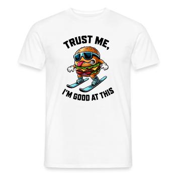Vacances de ski avec des burgers en train de manger des comics - T-shirt homme - blanc - Devant - AI Model Male 178 dark (178cm)