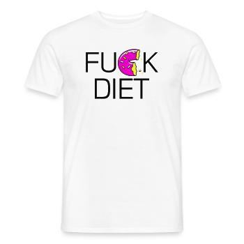 Fuck Diet Donut Saying Shirt - Men's T-Shirt - white - Front - AI Model Male 178 dark (178cm)