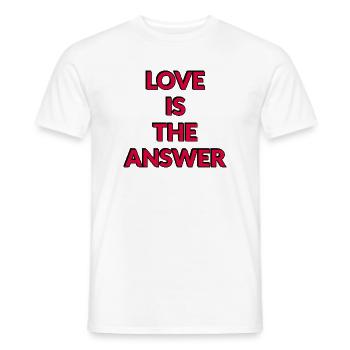 Liebe ist die Antwort: Fettes Rot - Männer T-Shirt - Weiß - Vorne - AI Model Male 178 dark (178cm)