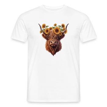 Bétail des hautes terres de Sonnenkranz - T-shirt homme - blanc - Devant - AI Model Male 178 dark (178cm)