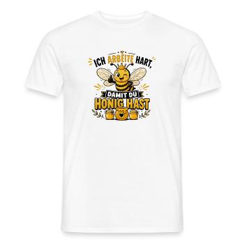 Bienenkönigin: Harte Arbeit, Honig - Männer T-Shirt - Weiß - Vorne - AI Model Male 178 dark (178cm)