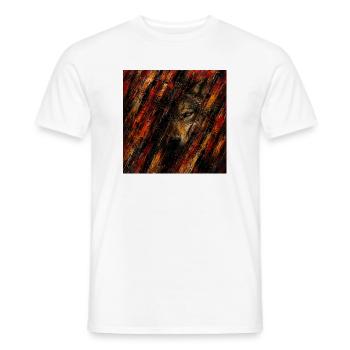 Abstrakter Wolf in Flammen - Männer T-Shirt - Weiß - Vorne - AI Model Male 178 dark (178cm)