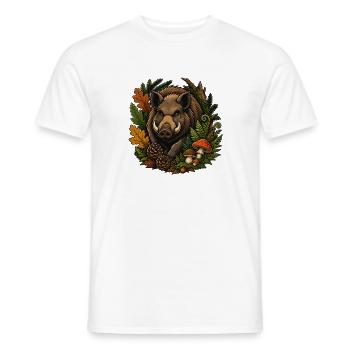 Herbstwald Wildschwein - Männer T-Shirt - Weiß - Vorne - AI Model Male 178 dark (178cm)