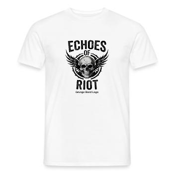 Echoes of Riot Skull Wing Grunge - Männer T-Shirt - Weiß - Vorne - AI Model Male 178 dark (178cm)