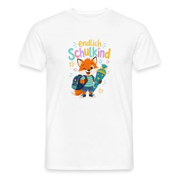 Endlich Schulkind Fox Zuckertüte - Männer T-Shirt - Weiß - Vorne - AI Model Male 178 dark (178cm)