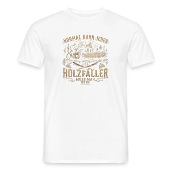 Holzfäller Motiv mit Kettensäge - Männer T-Shirt - Weiß - Vorne - AI Model Male 178 dark (178cm)