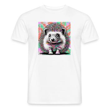 hedgehog - Men's T-Shirt - white - Front - AI Model Male 178 dark (178cm)