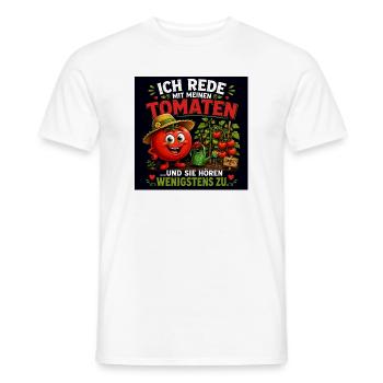 Ich rede mit meinen Tomaten - Männer T-Shirt - Weiß - Vorne - AI Model Male 178 dark (178cm)